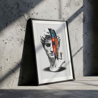 Neon Noir — Surreal David Bust Wall Art Print