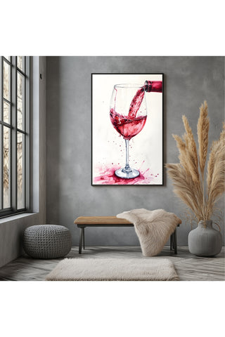 Crimson Cascade Wall Art Print — Red Hair Editorial Fashion Poster