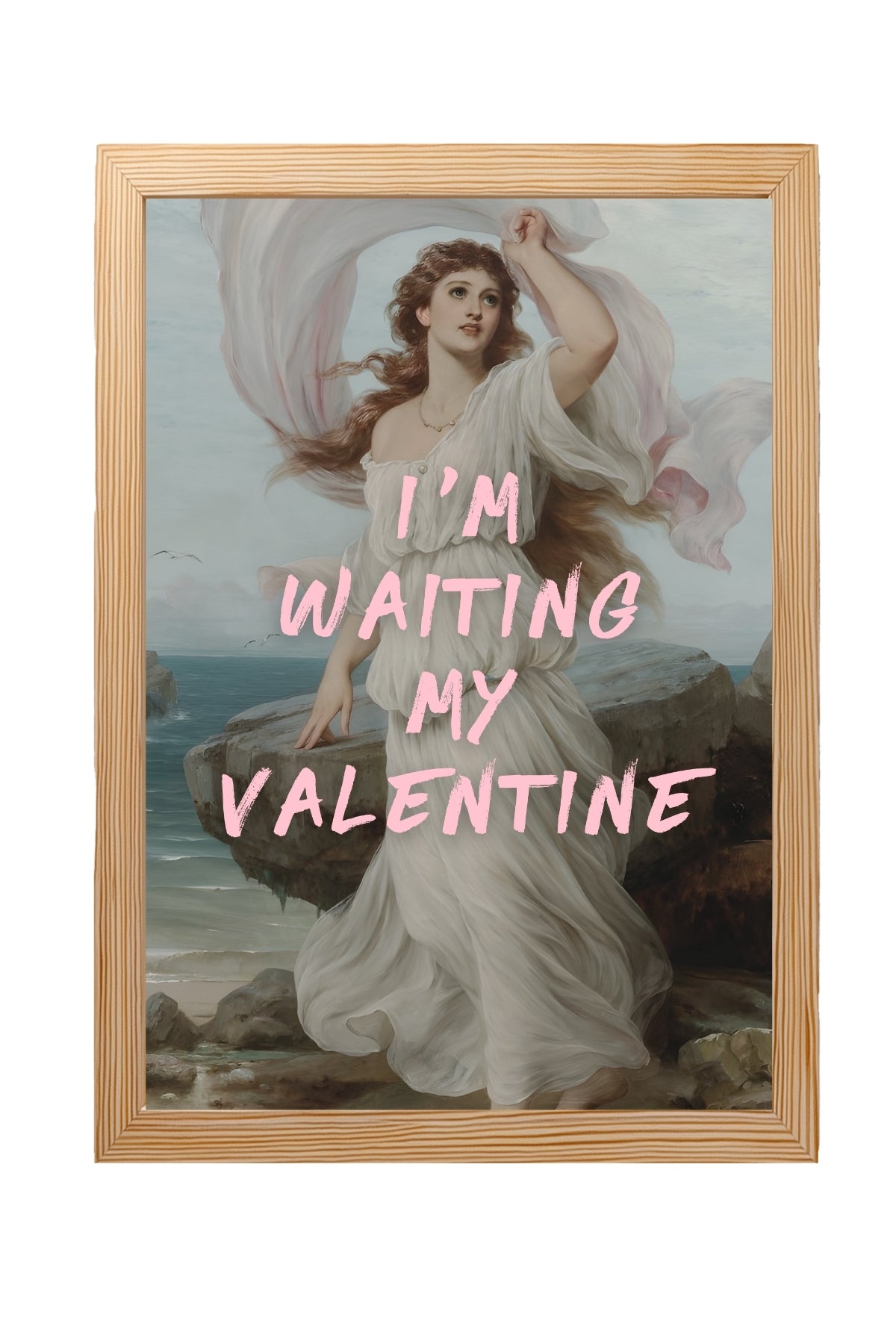 I'm Waiting My Valentine Wall Art Print — Romantic Love Quote Poster