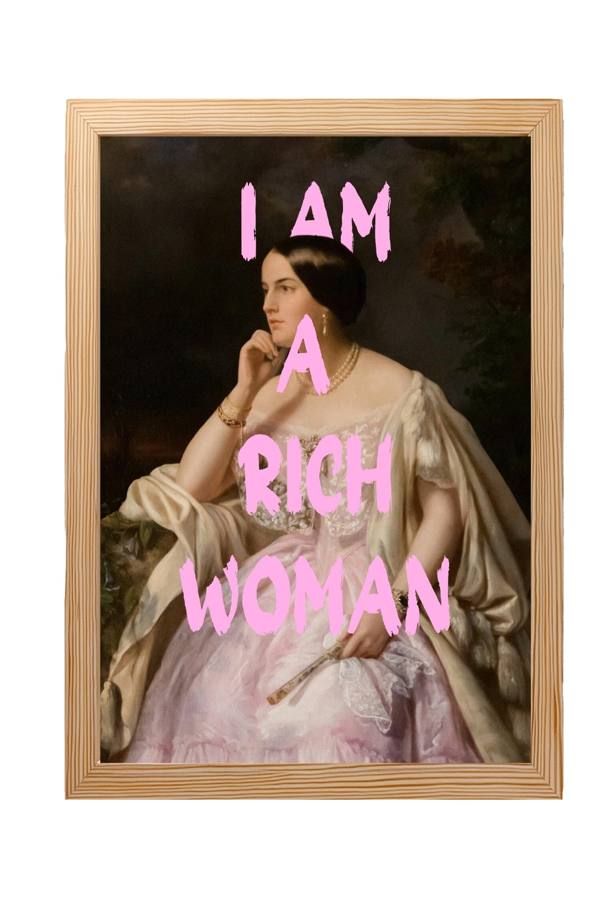 I Am Rich Woman Wall Art Print — Abundance Manifestation Quote Poster