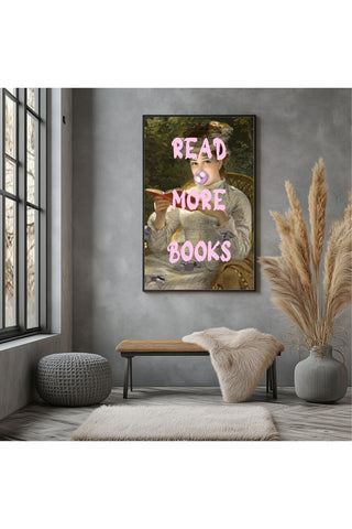 Read More Books Wall Art Print — Book Lover Reading Quote Poster