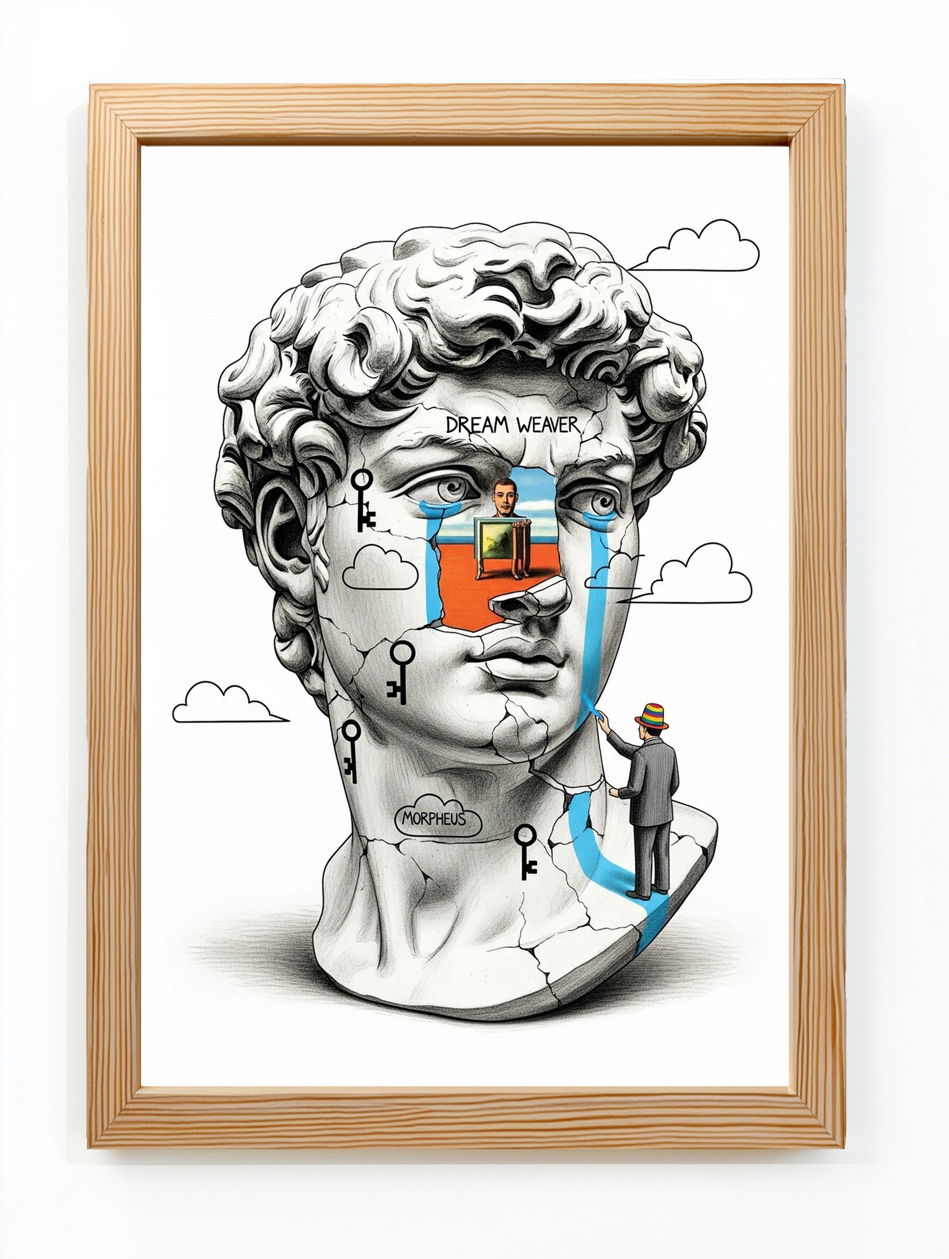 Dream Weaver Morpheus — Surreal David Bust Wall Art Print