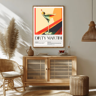 Dirty Martini Wall Art Print — Classic Olive Cocktail Poster