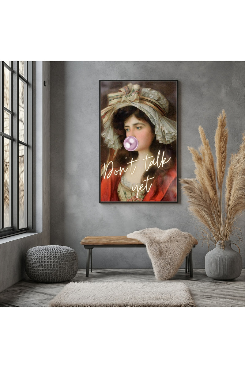 Don't Talk Yet Wall Art Print — Funny Morning Mood Quote Poster