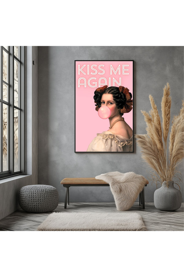Kiss Me Again Wall Art Print — Romantic Love Quote Poster