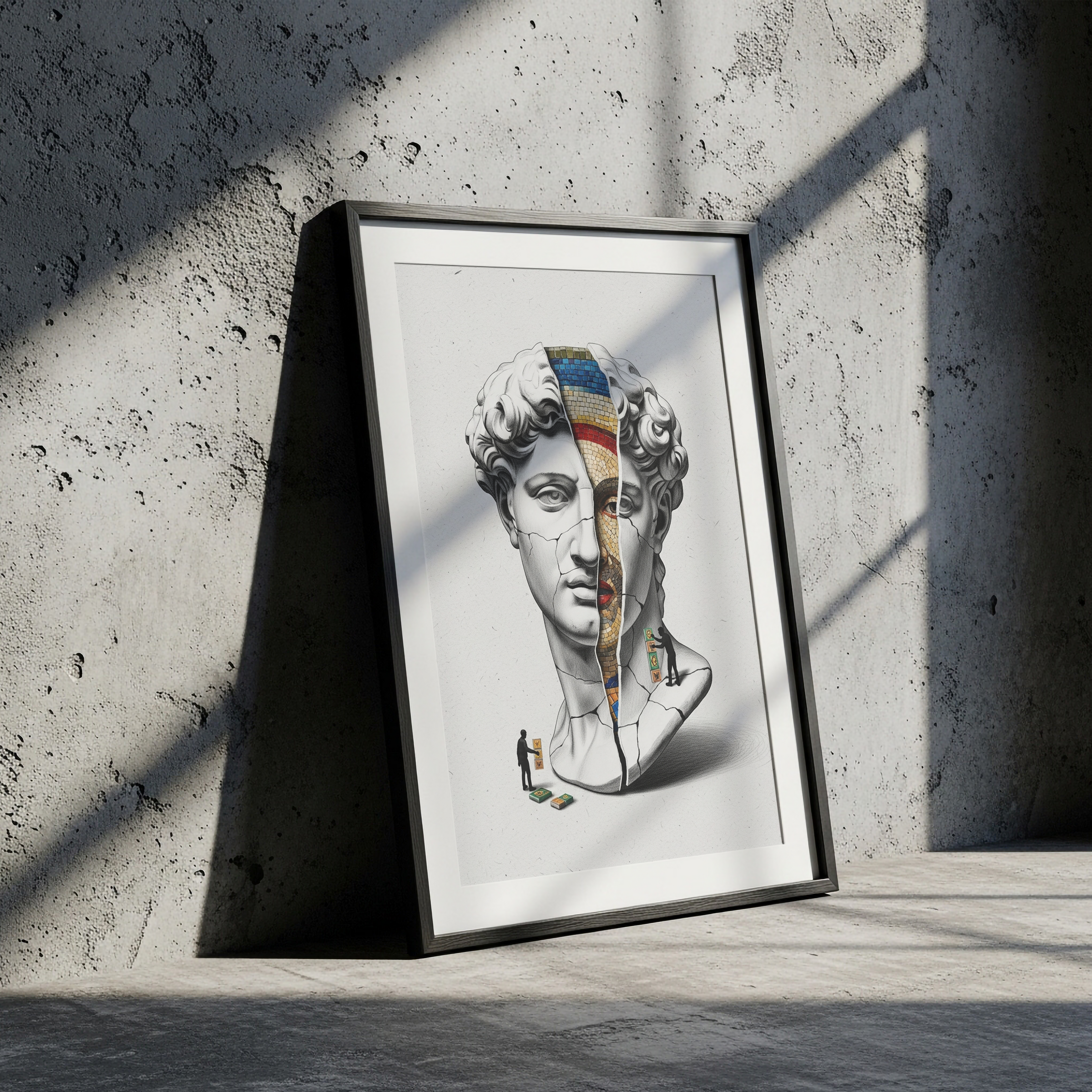 Mosaic — Surreal David Bust Wall Art Print