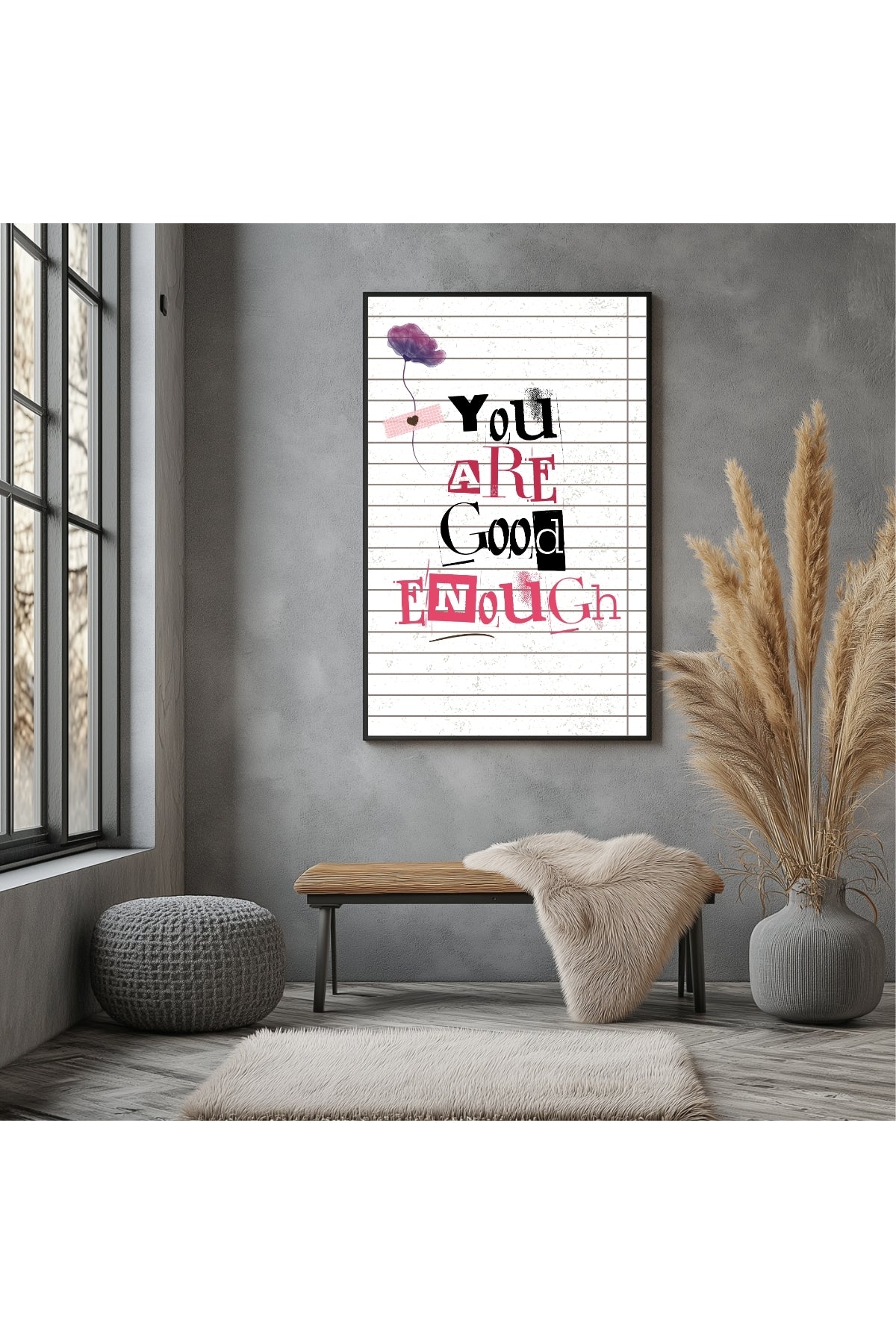 You Are Good Enough Wall Art Print — Affirmation Self-Love Quote Poster