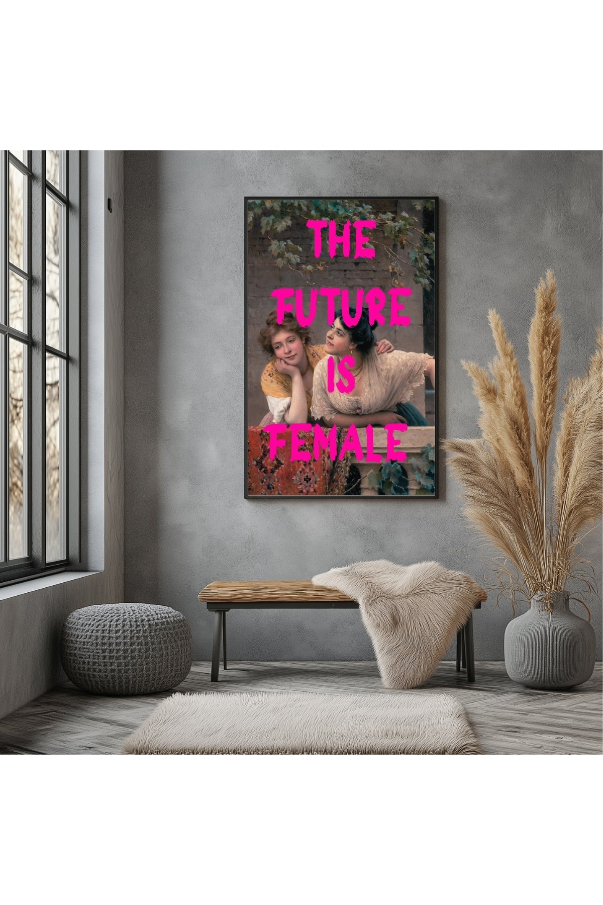 The Future is Female Wall Art Print — Bold Feminist Quote Poster