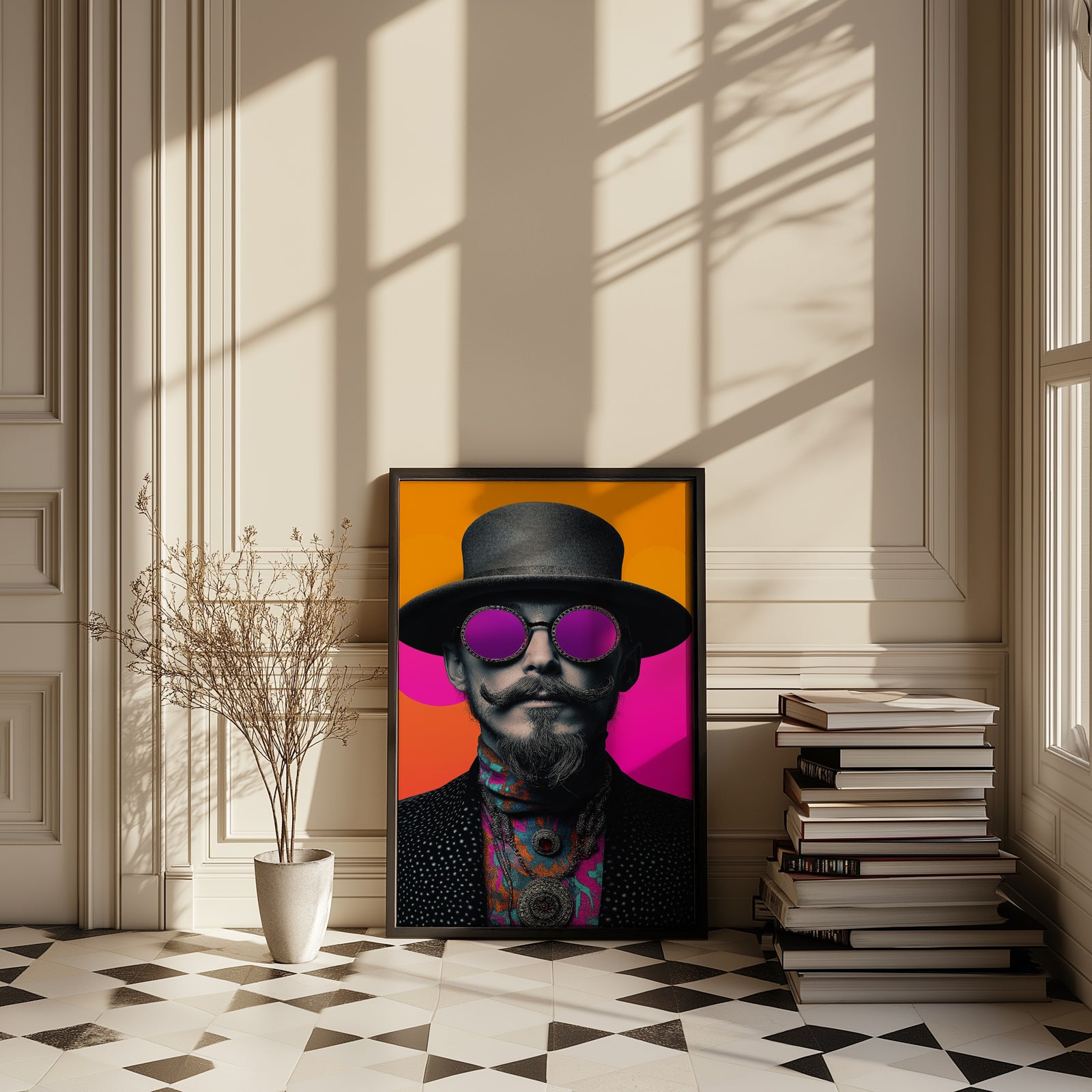 Neon Mystique Wall Art Print — Mysterious Pop Portrait Poster
