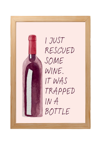 Wine Rescuer's Creed Wall Art Print — Funny Wine Lover Quote Poster