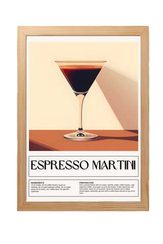 Espresso Martini Wall Art Print — Coffee Cocktail Poster