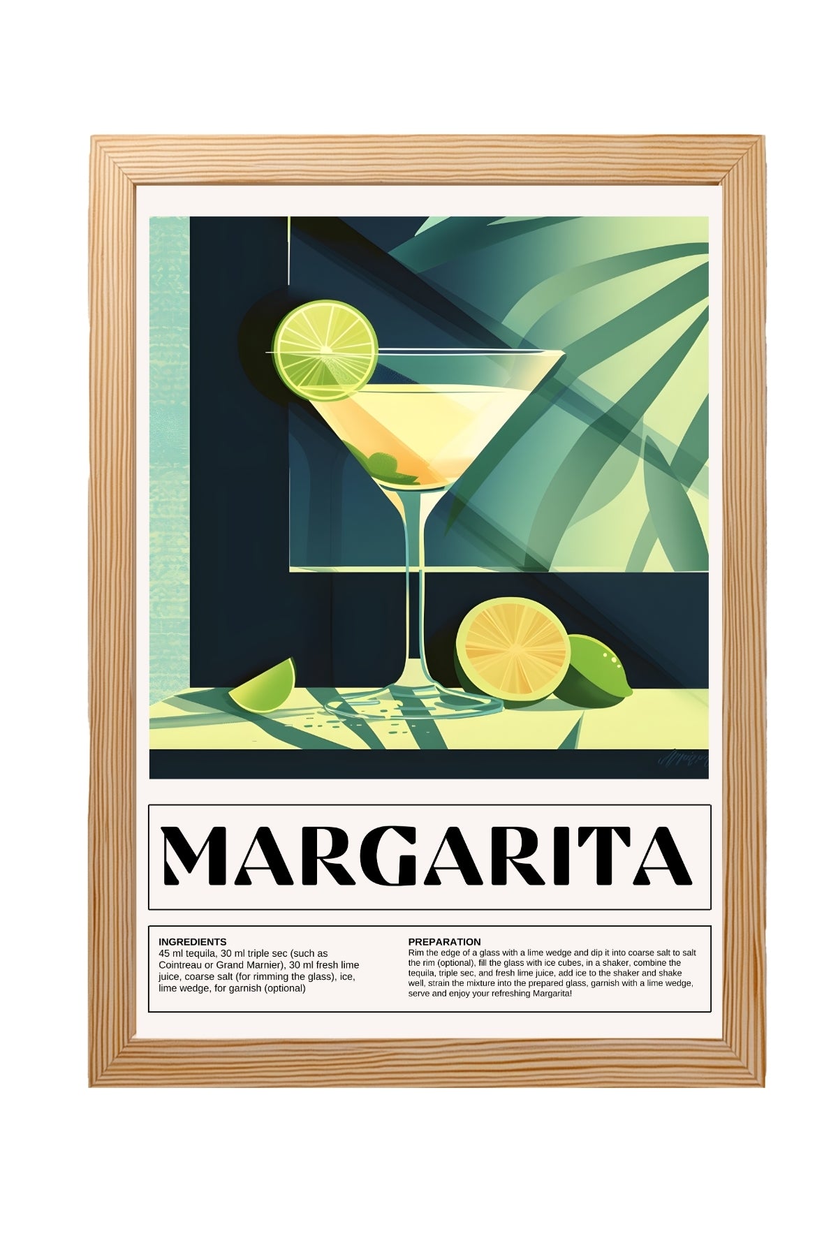 Margarita Wall Art Print — Classic Tequila Cocktail Poster