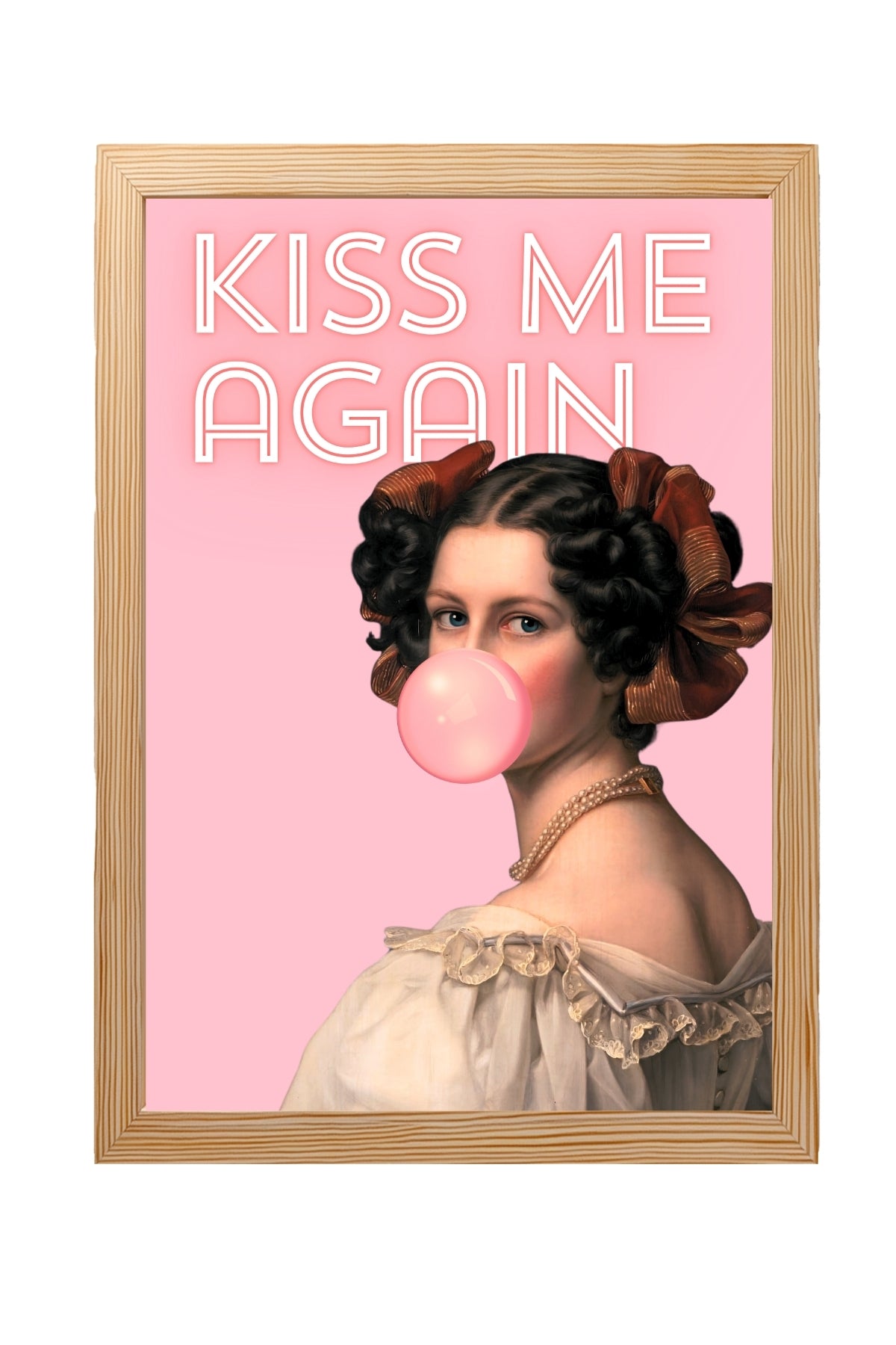 Kiss Me Again Wall Art Print — Romantic Love Quote Poster