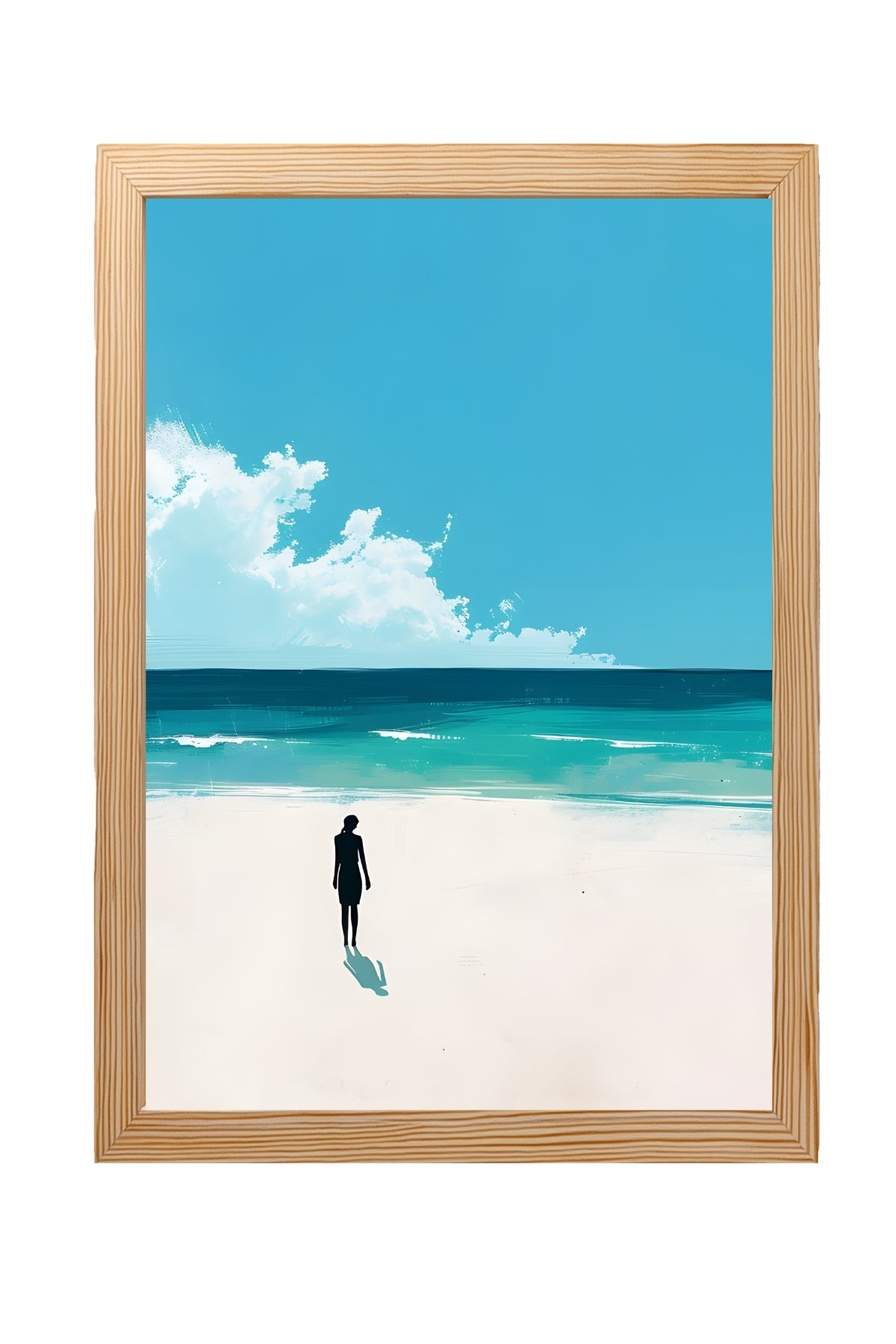 Waves Alone Wall Art Print — Peaceful Ocean Solitude Poster