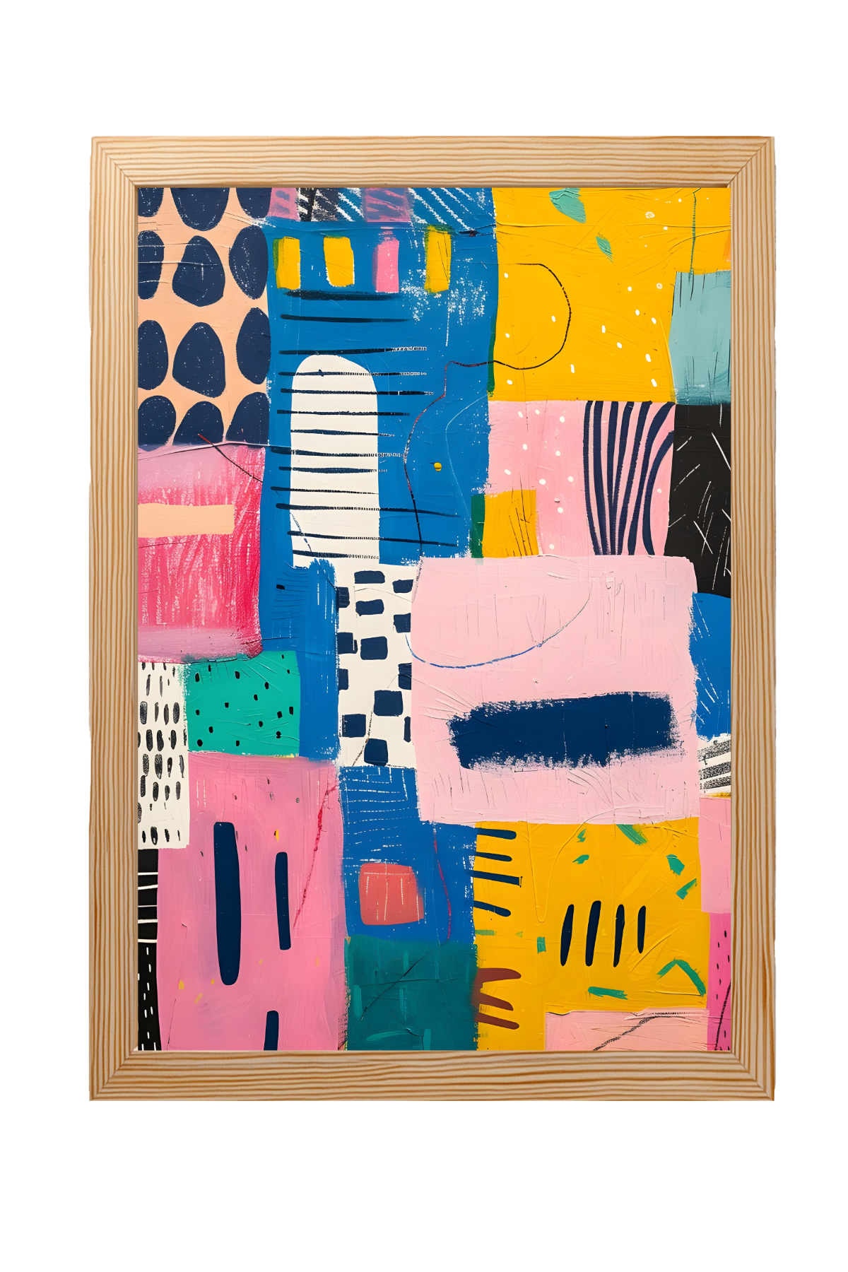 Vibrant Collage Wall Art Print — Bold Mixed Media Poster