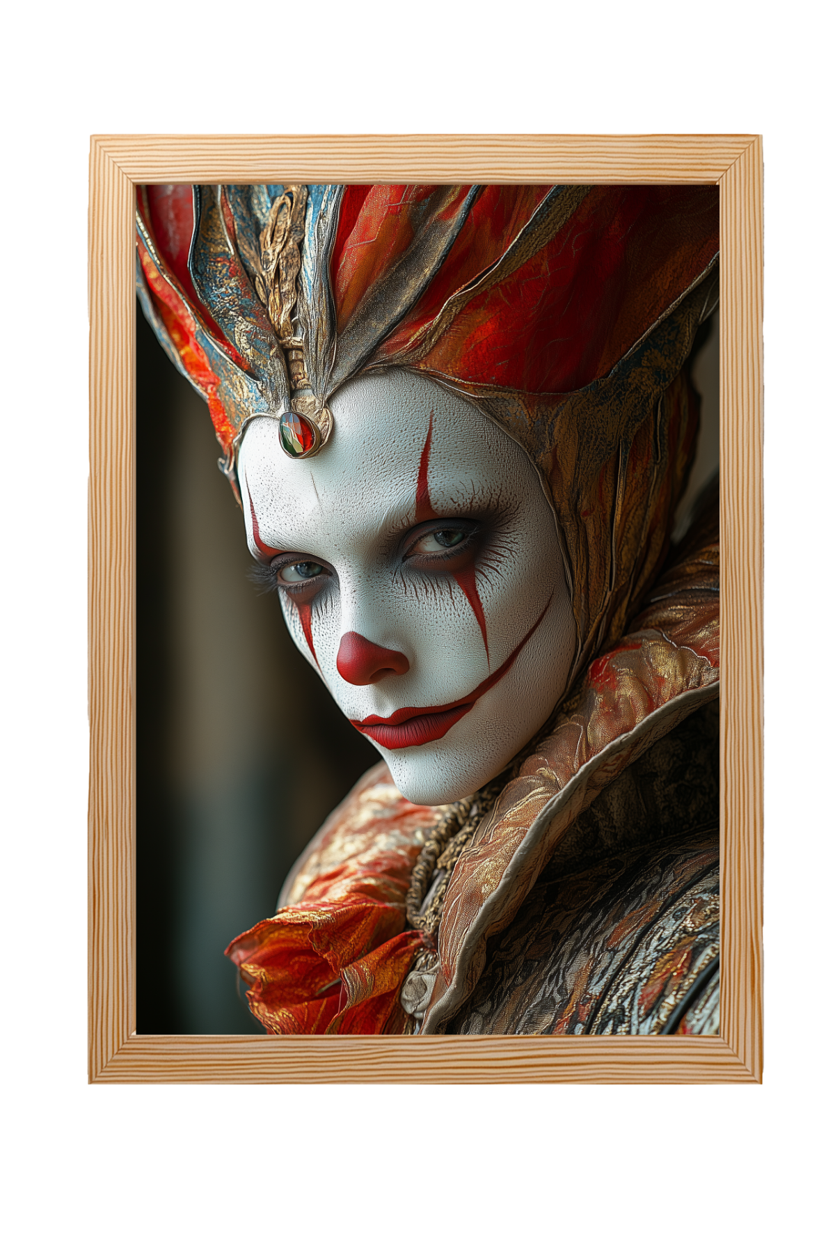 Crown of Illusions Wall Art Print — Mystical Surreal Portrait Poster