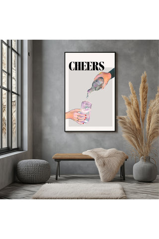 Cheers Wall Art Print — Toast & Celebration Poster