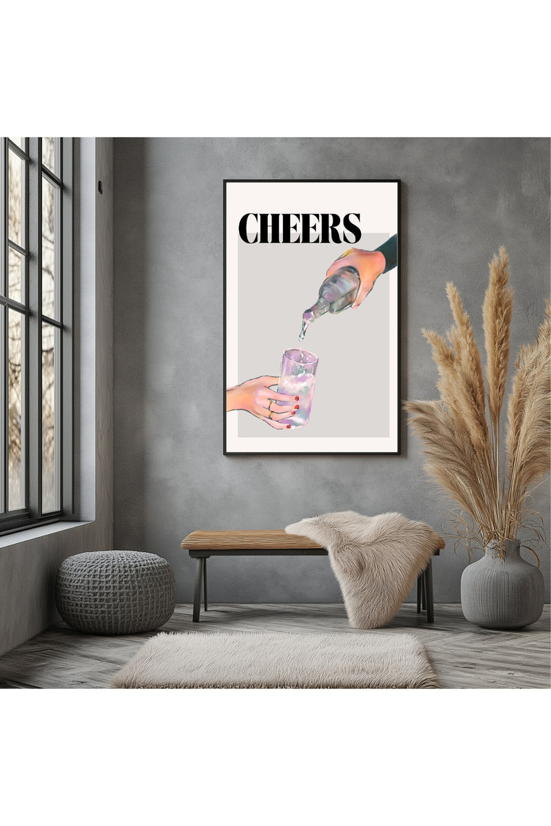 Cheers Wall Art Print — Toast & Celebration Poster
