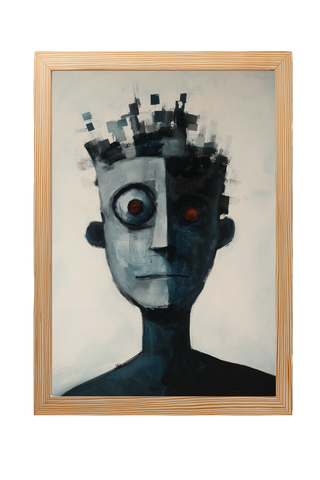 Lost Algorithm Wall Art Print — Digital Age Surreal Portrait Poster