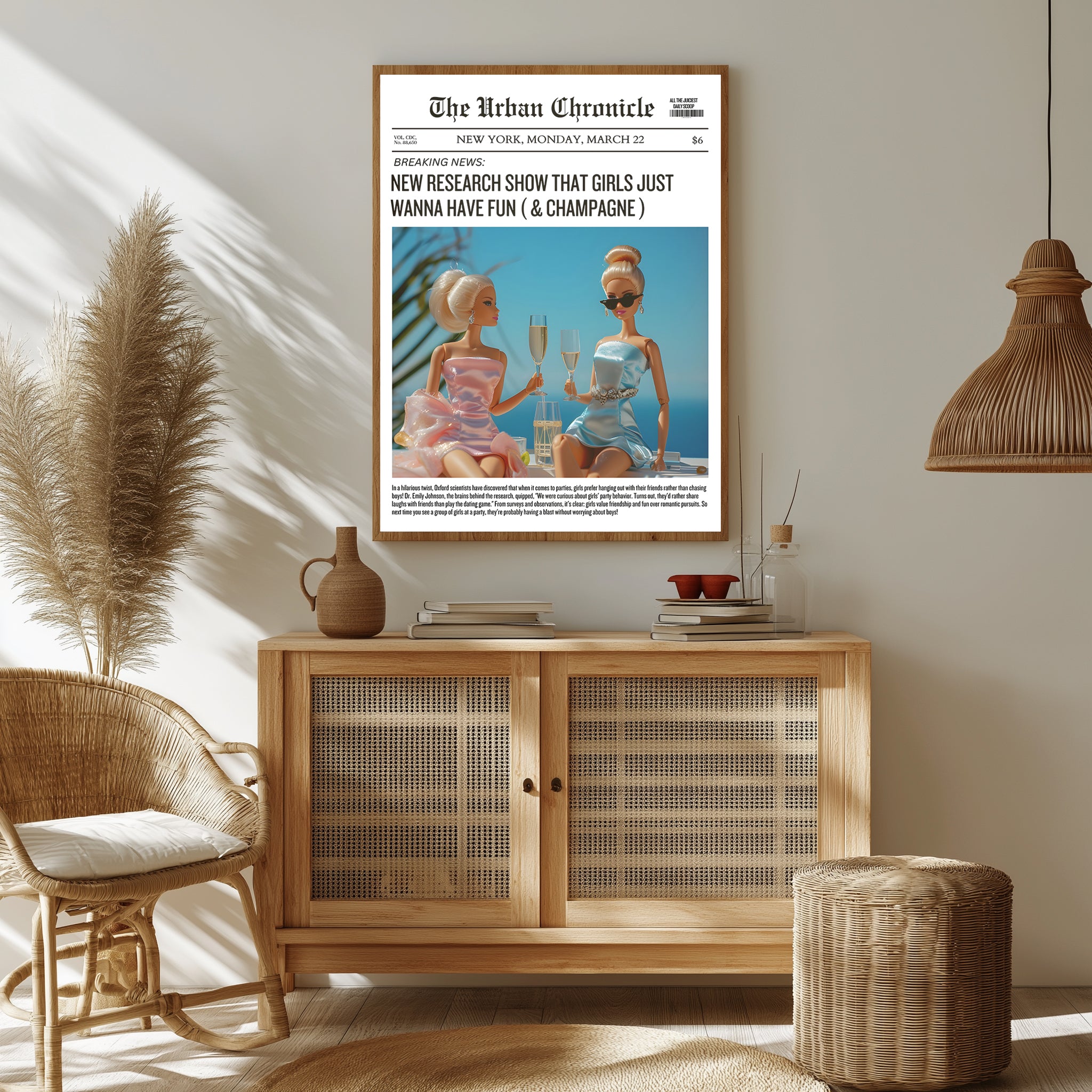 Beach Babes Wall Art Print — Coastal Summer Aesthetic Poster