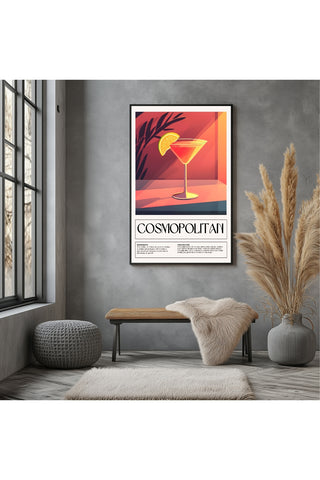 Cosmopolitan Wall Art Print — Pink Cocktail Poster