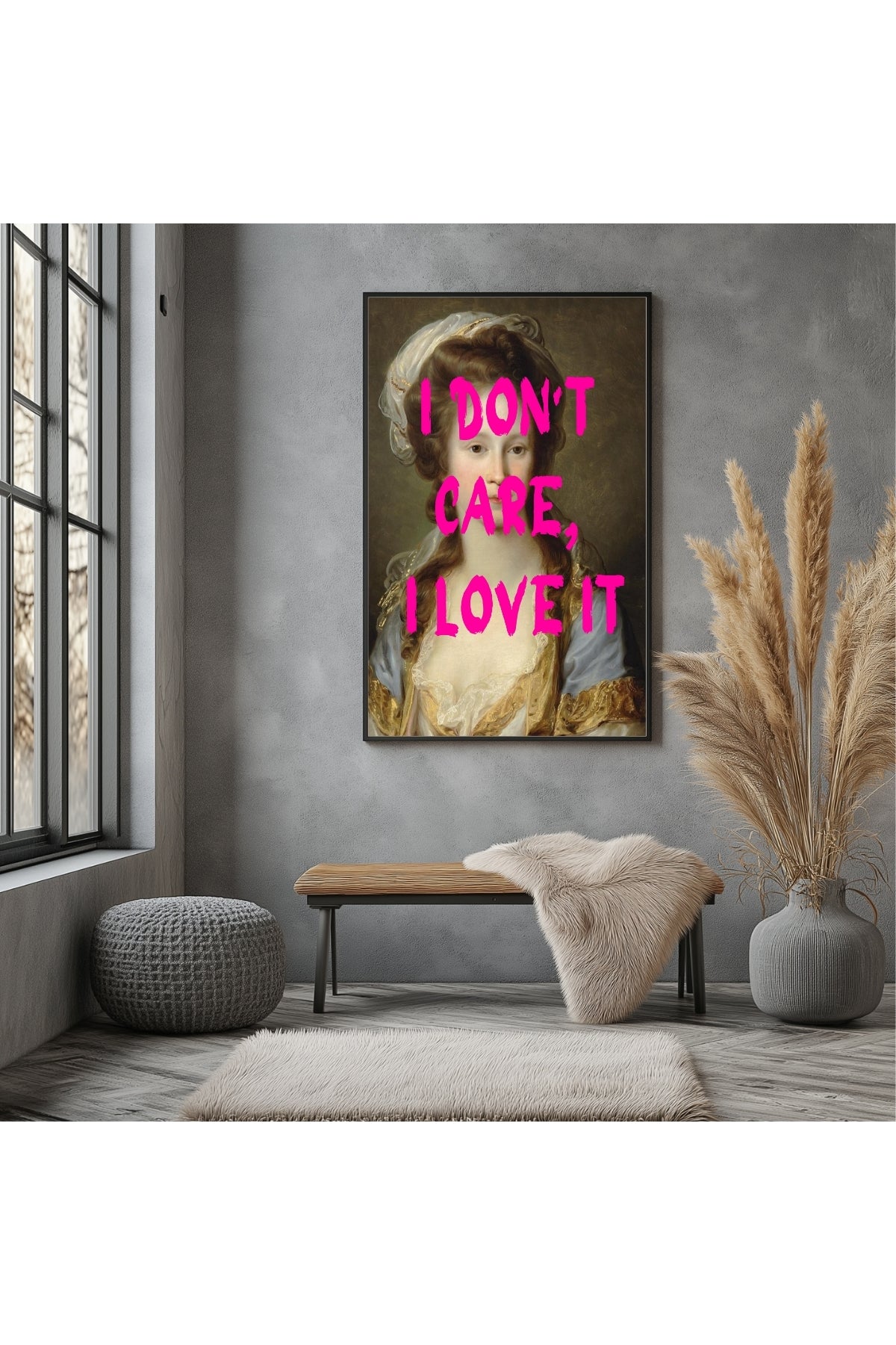 I Don't Care Wall Art Print — Cool Sarcastic Quote Poster