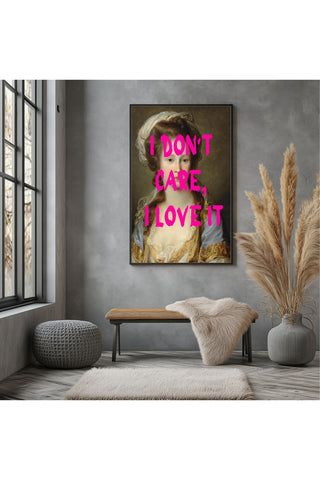 I Don't Care Wall Art Print — Cool Sarcastic Quote Poster
