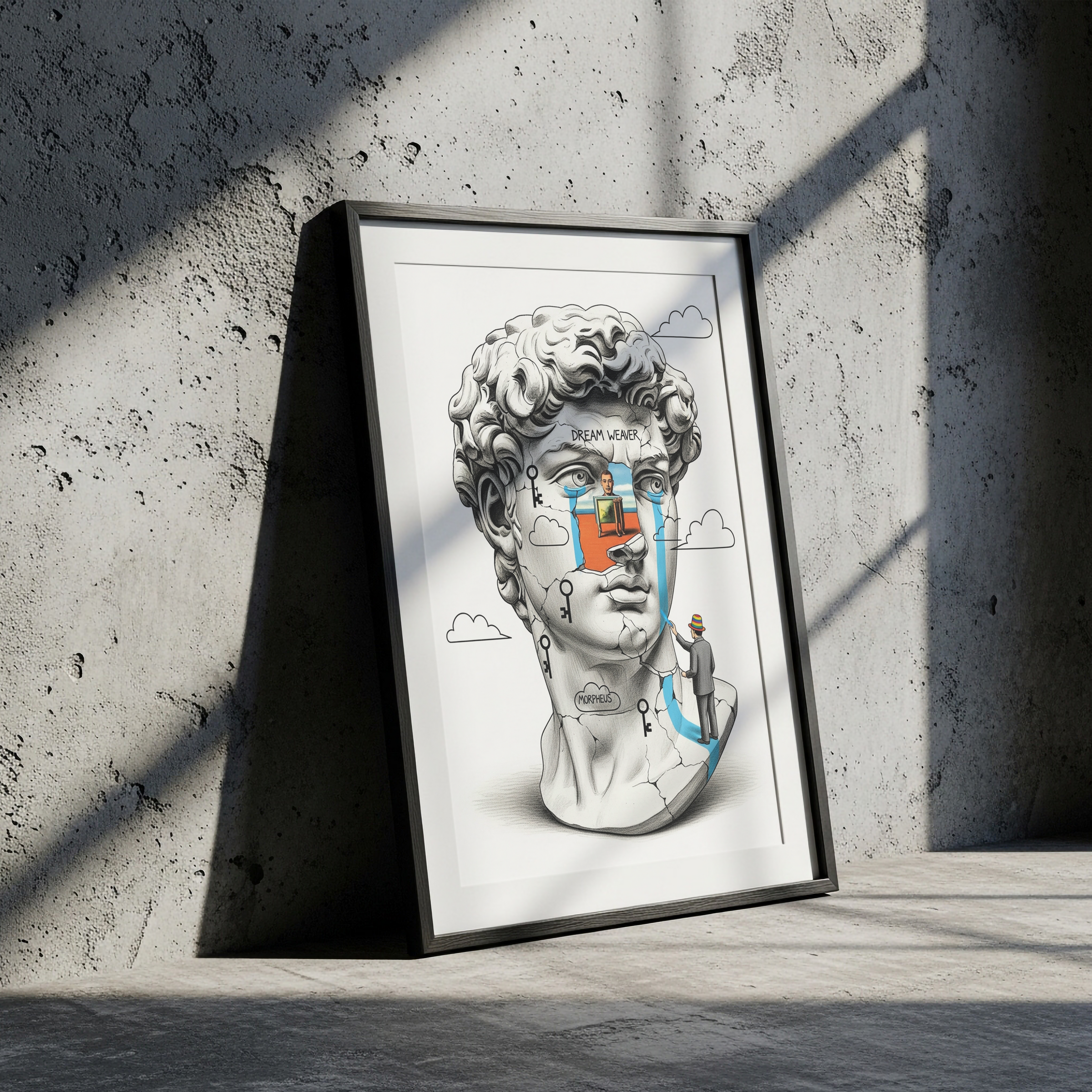 Dream Weaver Morpheus — Surreal David Bust Wall Art Print