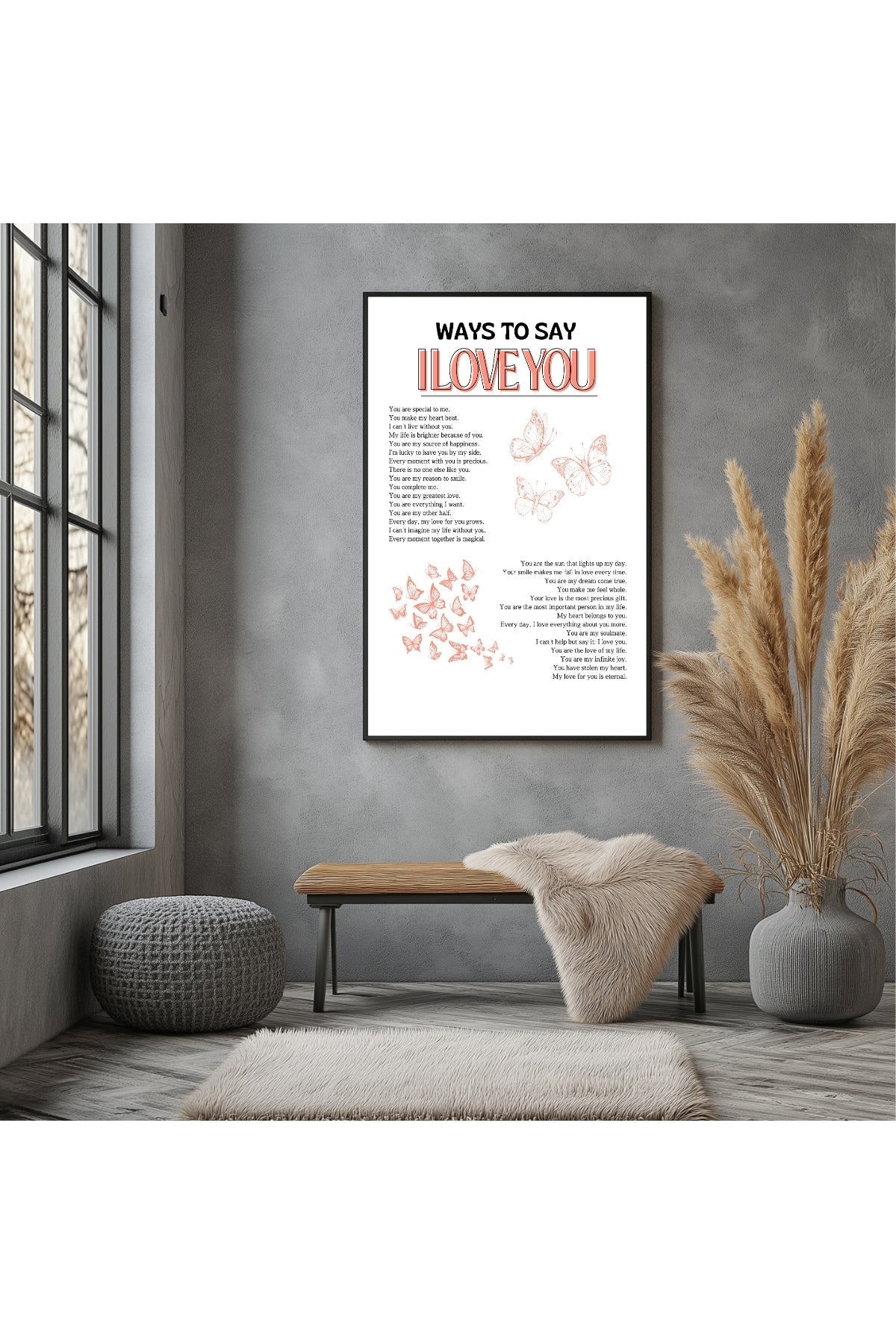 Ways to Say I Love You Wall Art Print — Multilingual Love Quote Poster