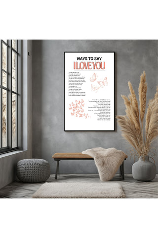 Ways to Say I Love You Wall Art Print — Multilingual Love Quote Poster