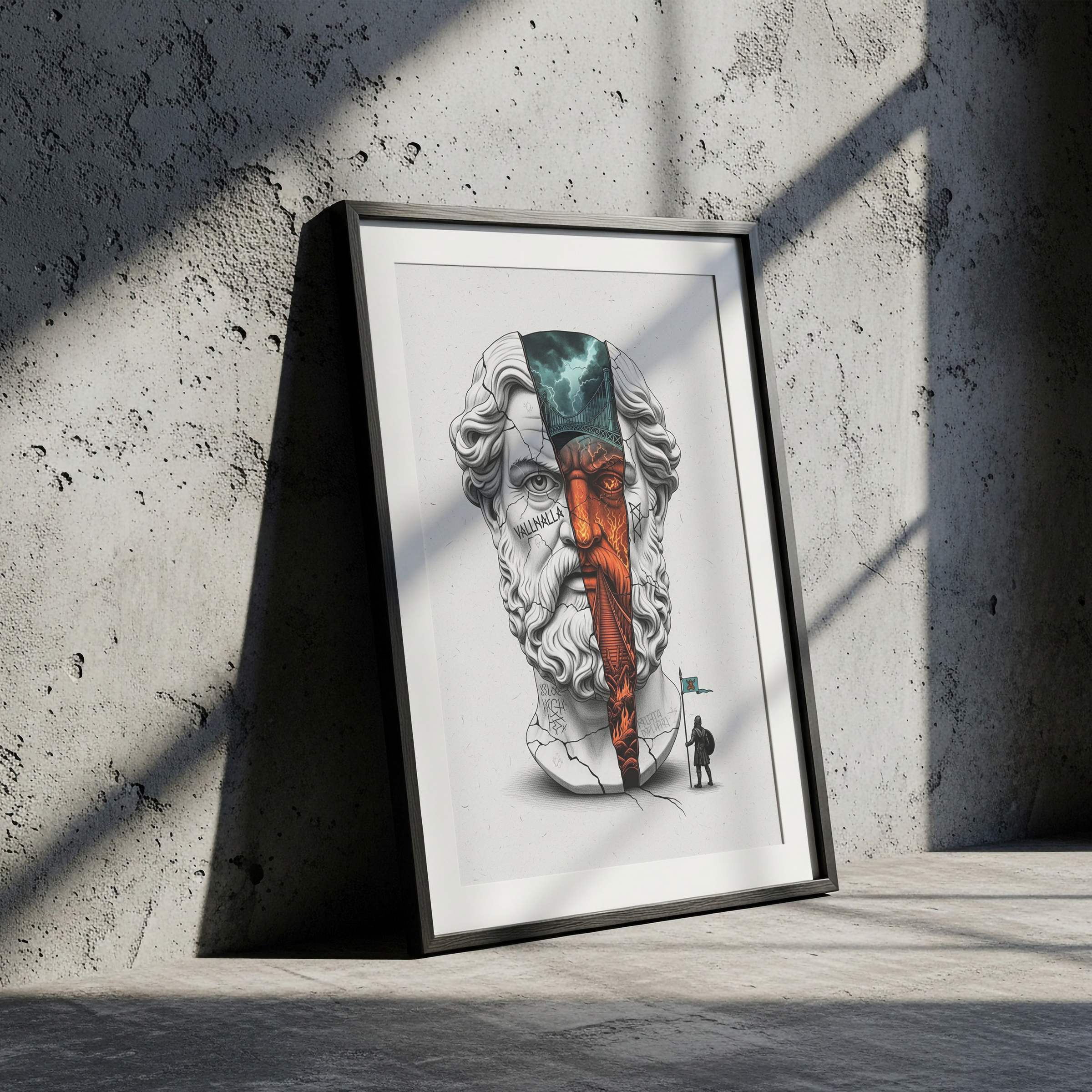 Valhalla Odin — Surreal Norse Mythology Wall Art Print