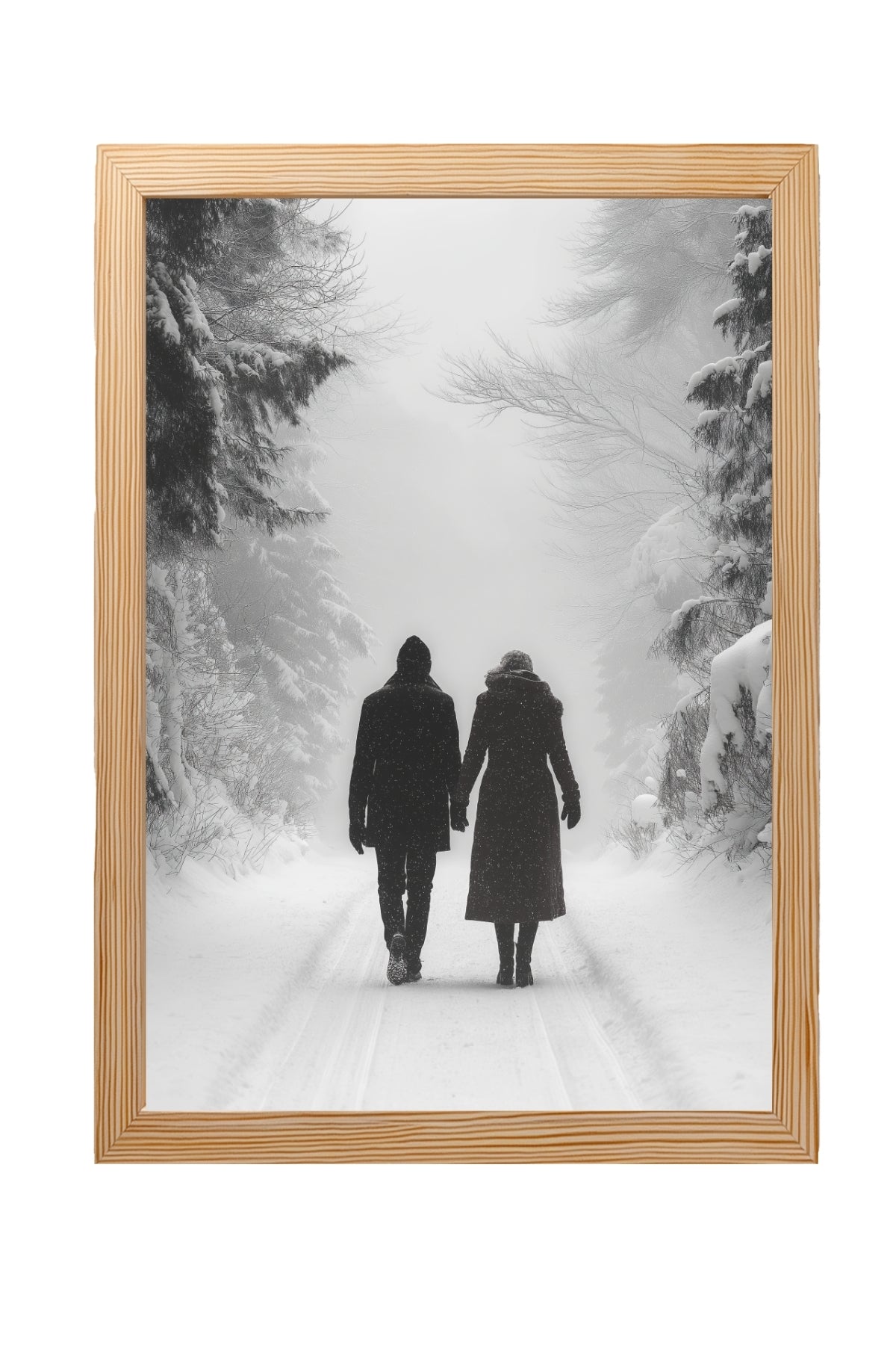 Frosted Love Wall Art Print — Winter Romance Poster