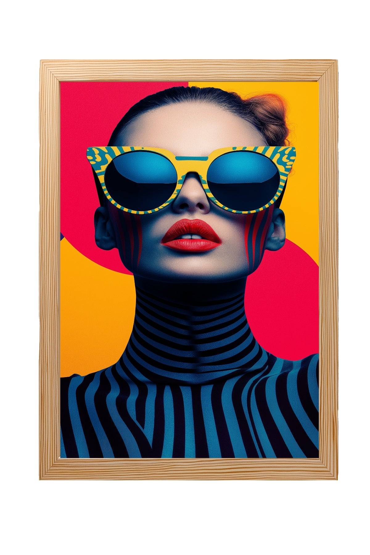 Electric Elegance Wall Art Print — Bold Pop Portrait Poster