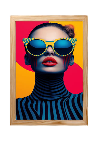 Electric Elegance Wall Art Print — Bold Pop Portrait Poster