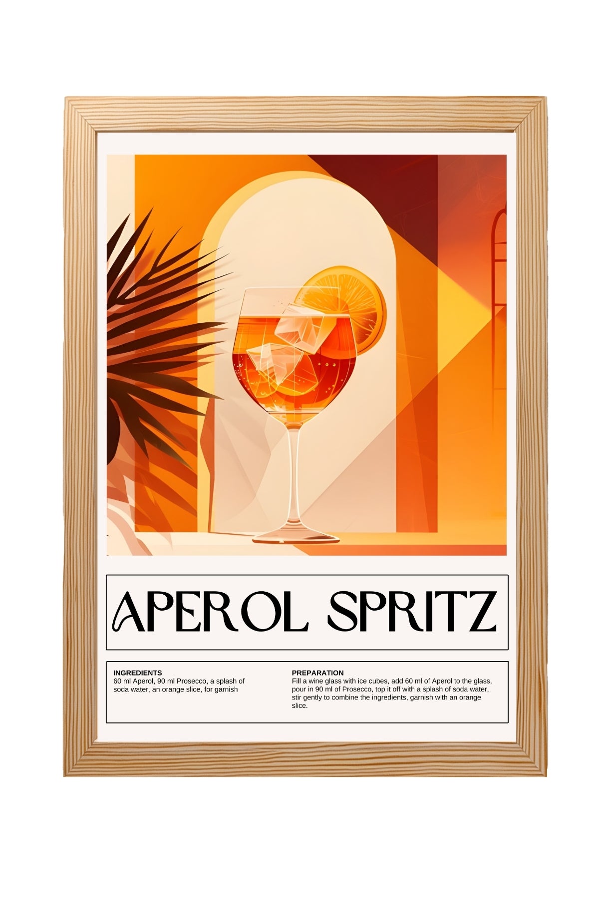 Aperol Spritz Wall Art Print — Italian Summer Cocktail Poster