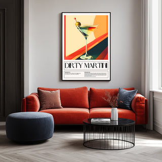 Dirty Martini Wall Art Print — Classic Olive Cocktail Poster