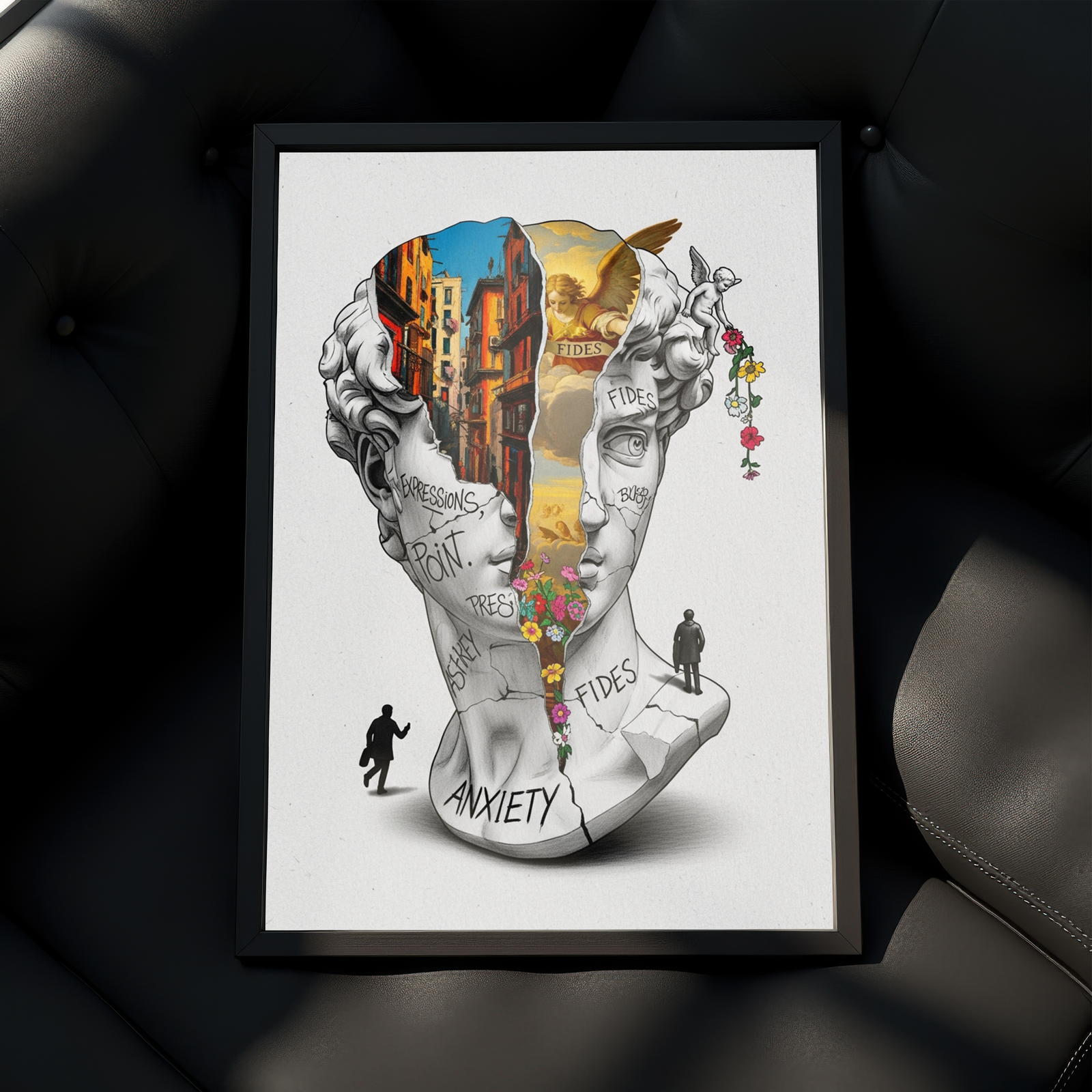 Anxiety & Faith — Surreal David Bust Wall Art Print