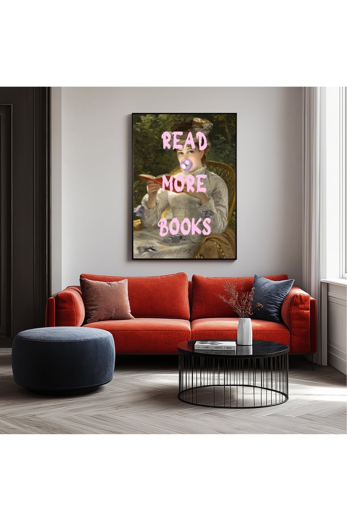 Read More Books Wall Art Print — Book Lover Reading Quote Poster
