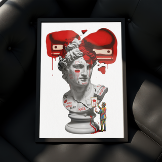 Rage Boxer — Surreal Apollo Bust Wall Art Print