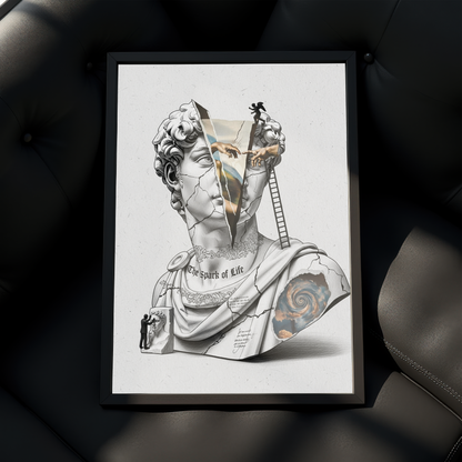 The Spark of Life: Michelangelo Tablo Boyutlarında ve Yüksek Kaliteli Poster