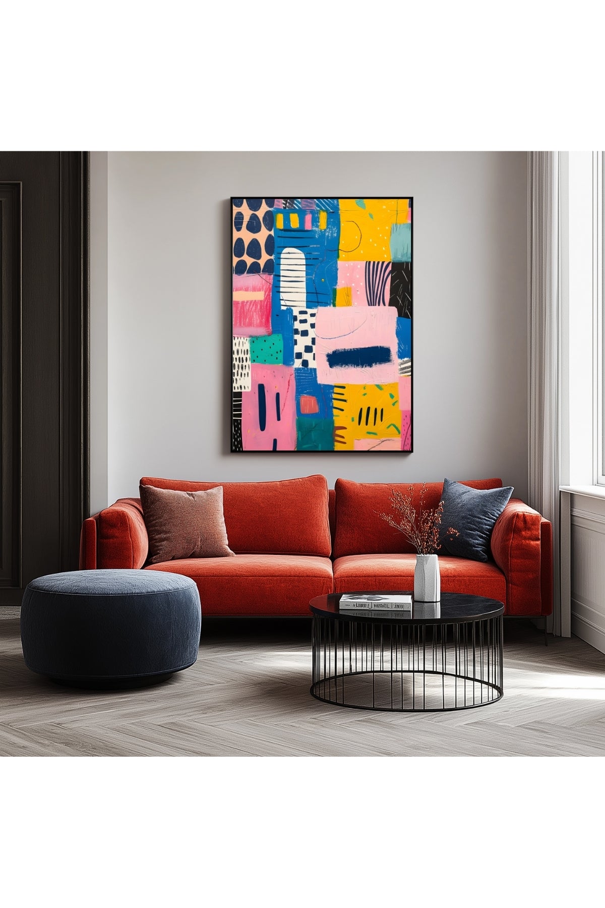 Vibrant Collage Wall Art Print — Bold Mixed Media Poster