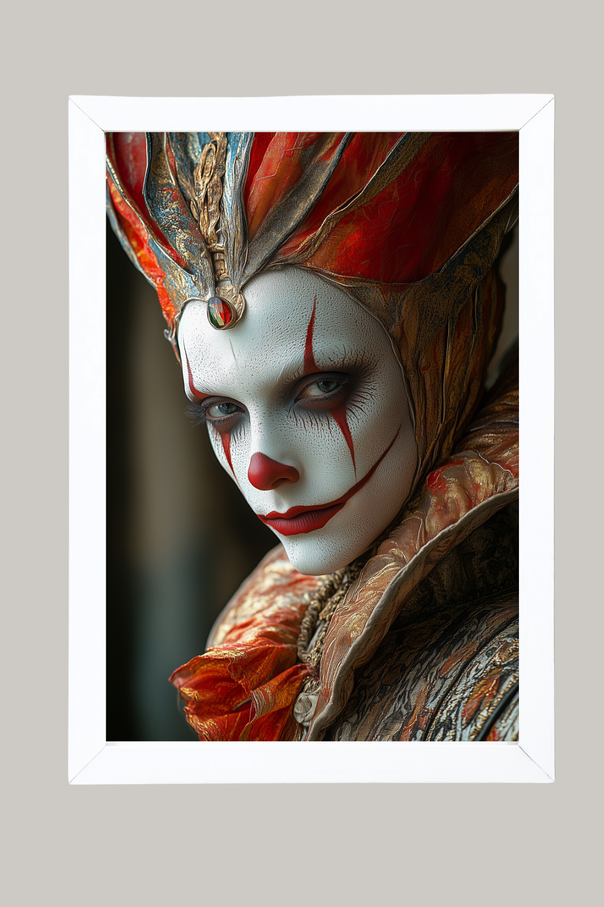 Crown of Illusions Wall Art Print — Mystical Surreal Portrait Poster