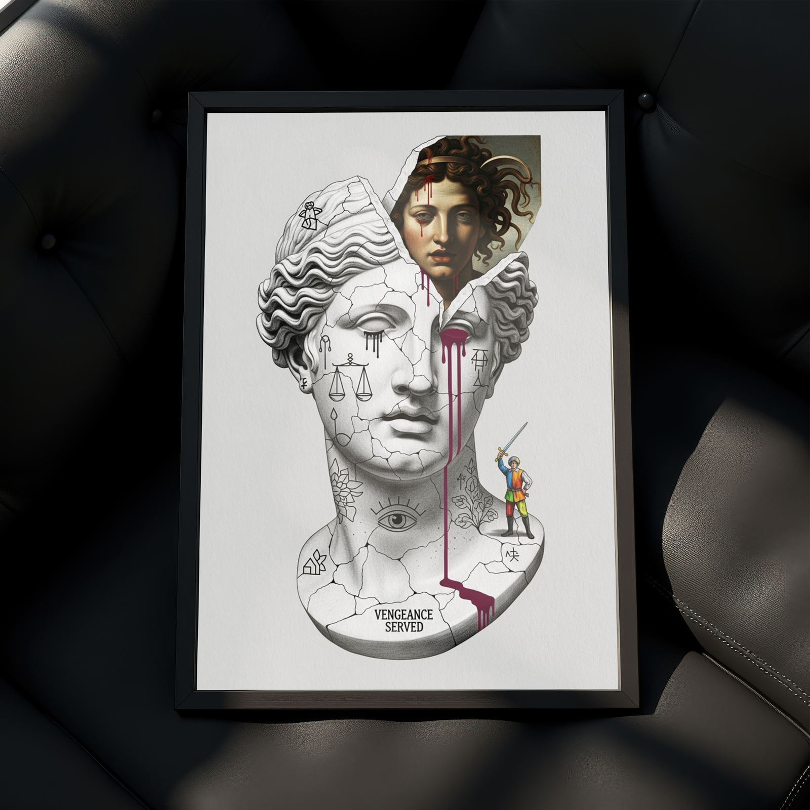 Vengeance Served Medusa V2 — Surreal Greek Mythology Wall Art Print