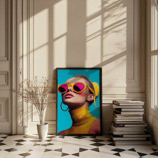 Futuristic Diva Wall Art Print — Bold Pop Portrait Poster