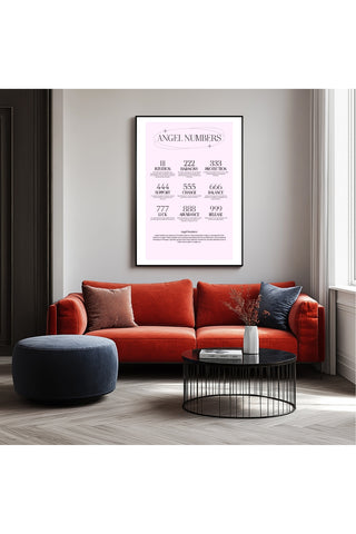 Angel Numbers Wall Art Print — 111 222 333 Manifestation Poster