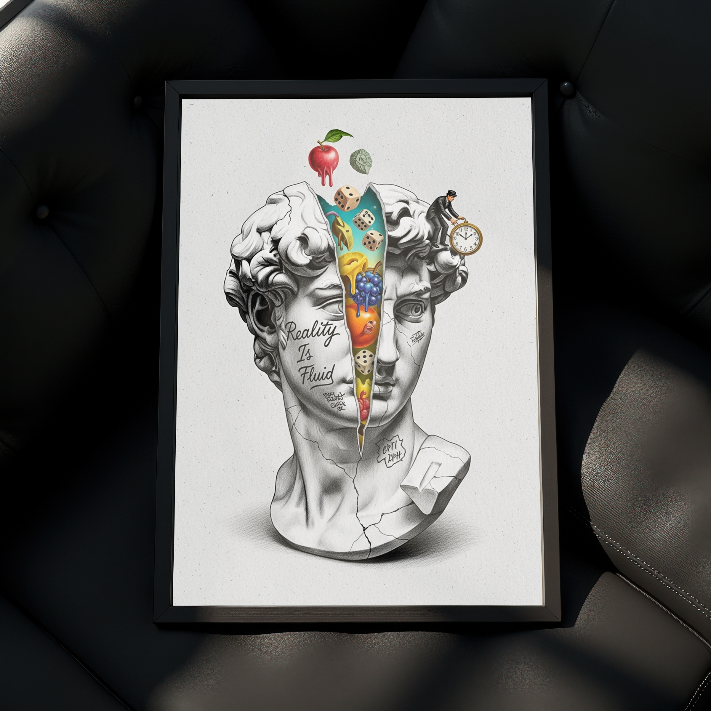 Reality is Fluid — Surreal David Bust Wall Art Print