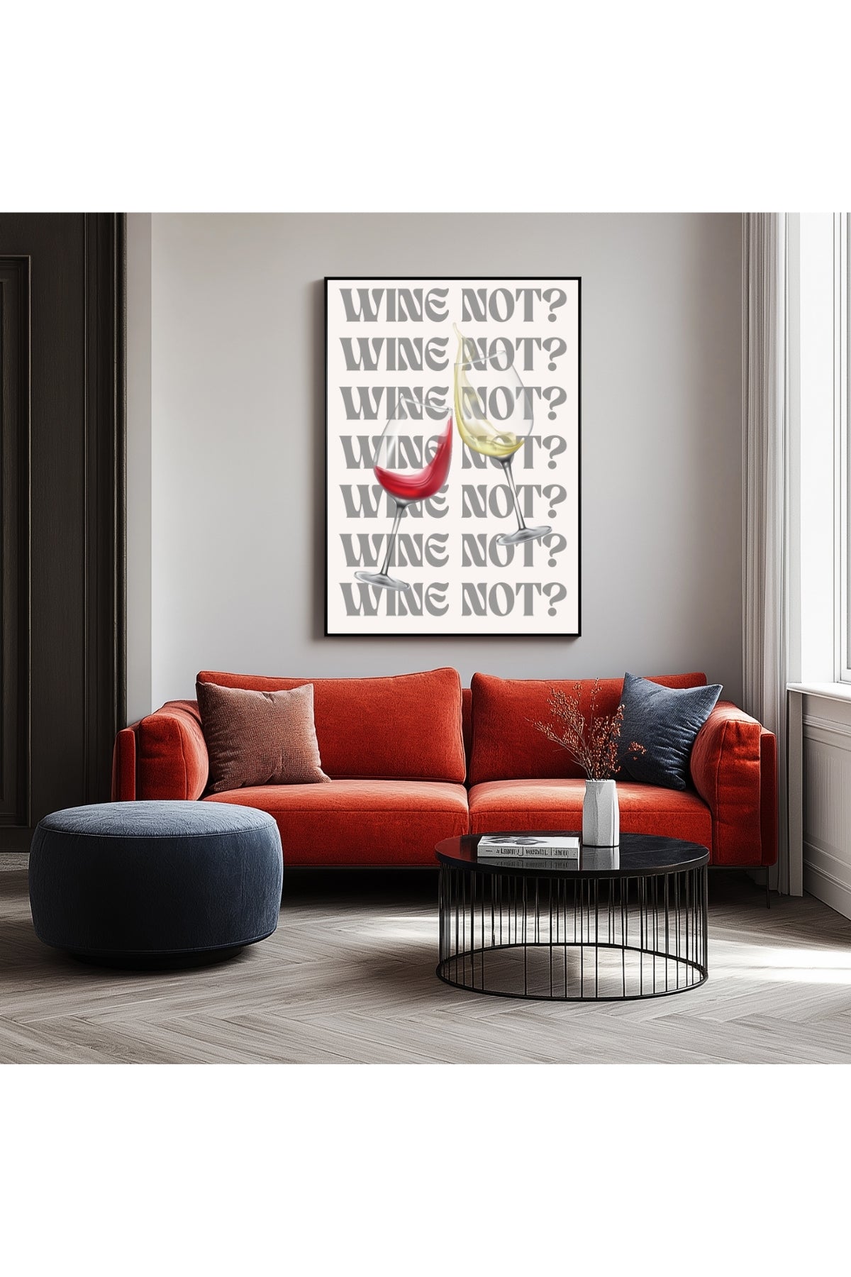 Wine Not? Wall Art Print — Playful Wine Lover Quote Poster