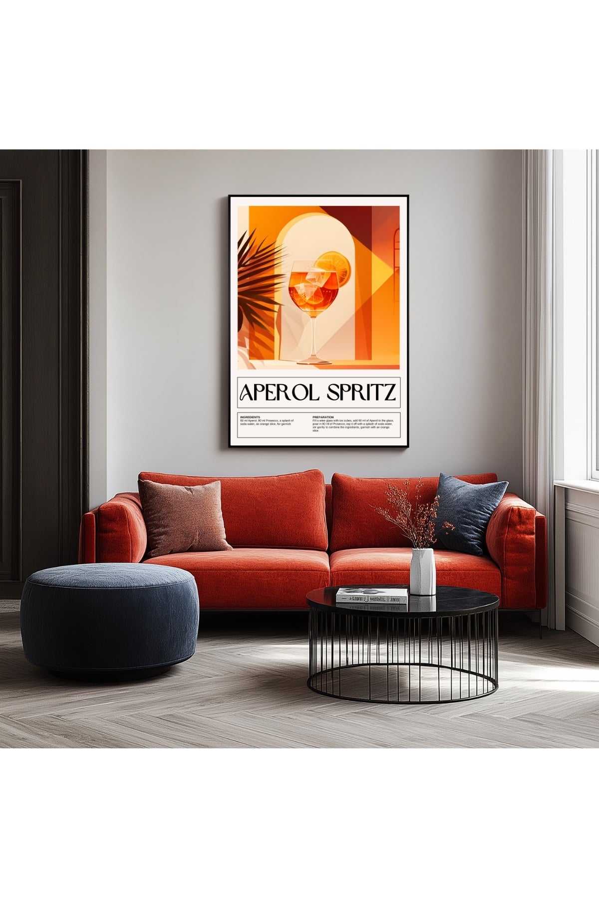Aperol Spritz Wall Art Print — Italian Summer Cocktail Poster