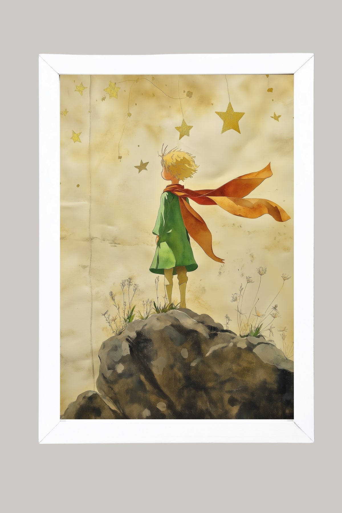 Innocence in Stars Wall Art Print — Dreamy Celestial Romance Poster