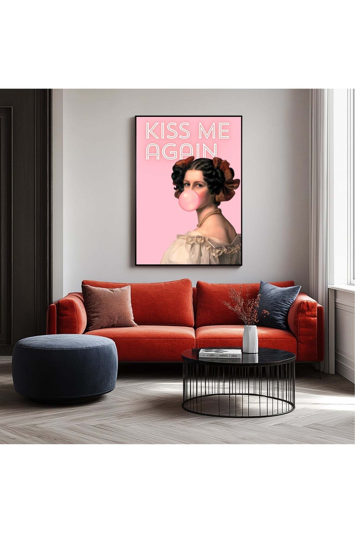 Kiss Me Again Wall Art Print — Romantic Love Quote Poster